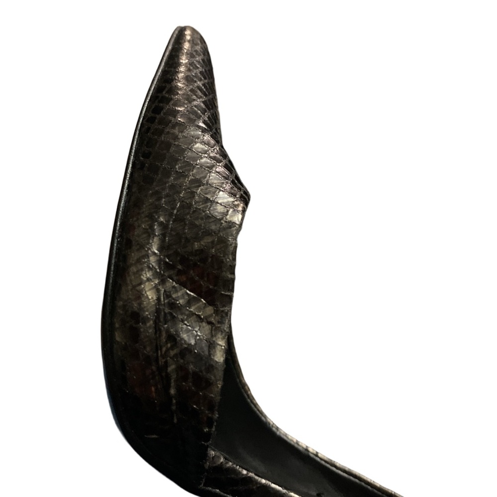 Zara Metallic Black Textured Heels - Picture 4 of 4